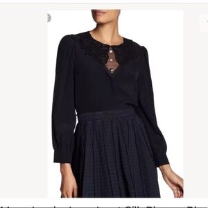 Marc Jacobs Lace Inset Silk Blouse